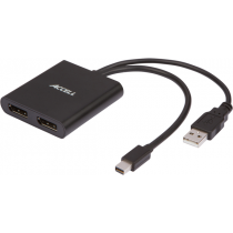 Mini DisplayPort 1.2 to 2 DisplayPort 
